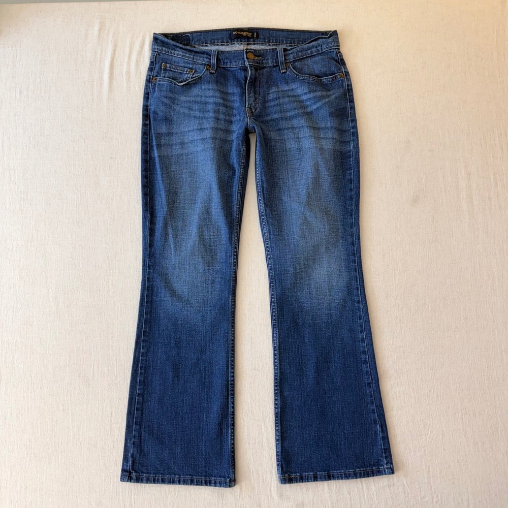 Levi's Too Superlow 524 Bootcut Jeans Womens 11 S Medium Wash Blue
